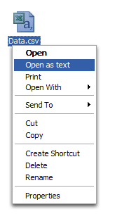 OpenText context menu screenshot